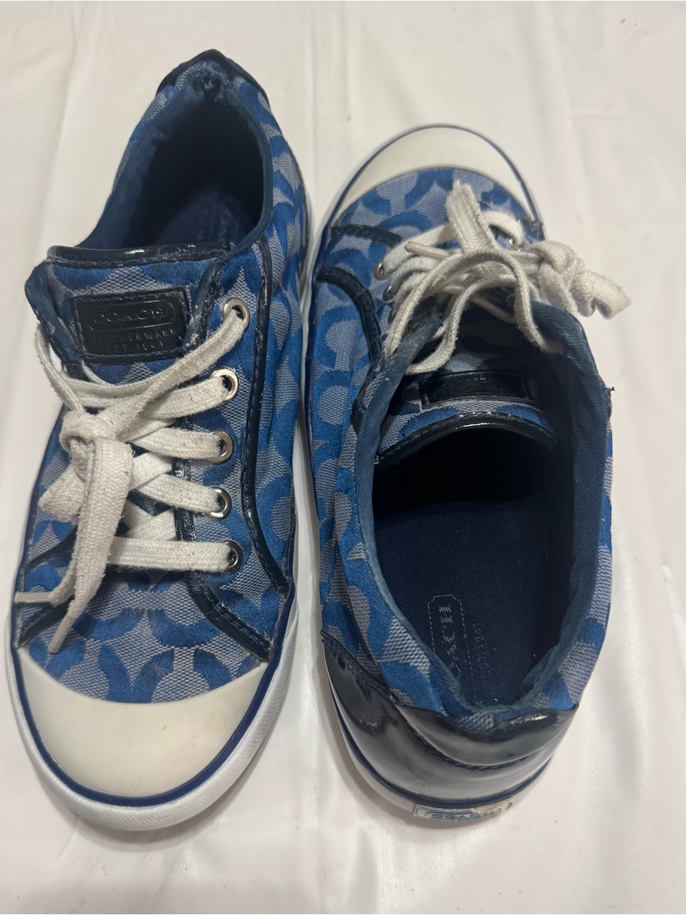 Coach Women's Blue Signature Canvas Low Top Sneakers size 8.5B - Picture 9 of 9